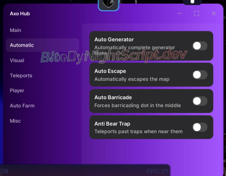 Axo hub Script Bite by Night Auto farm